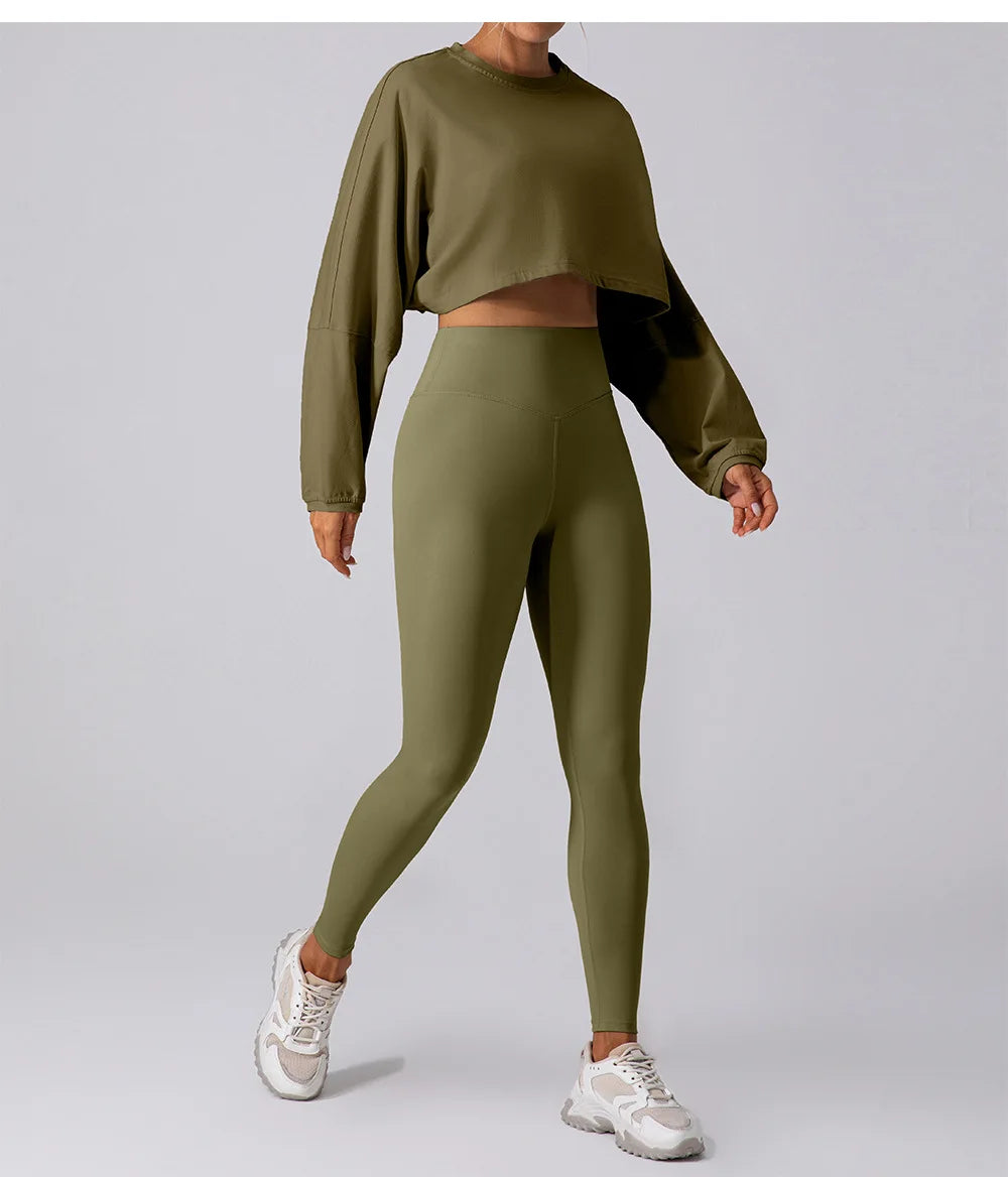 Womens Cropped Long Sleeve