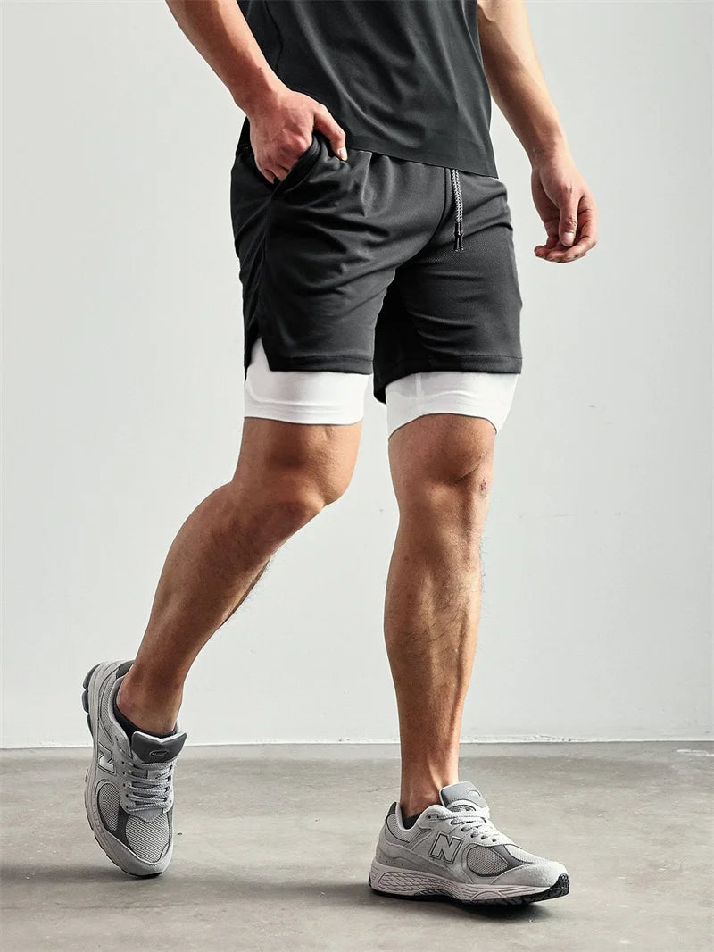 Mens 2 in 1 Running Shorts