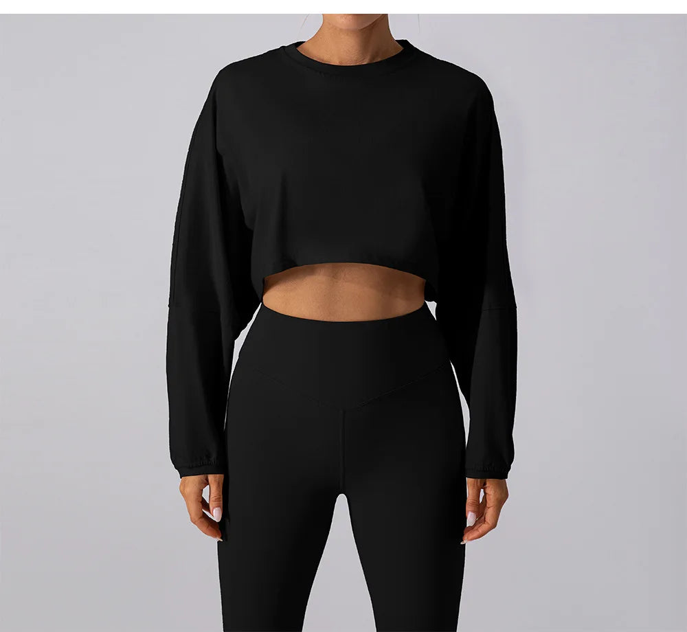 Womens Cropped Long Sleeve