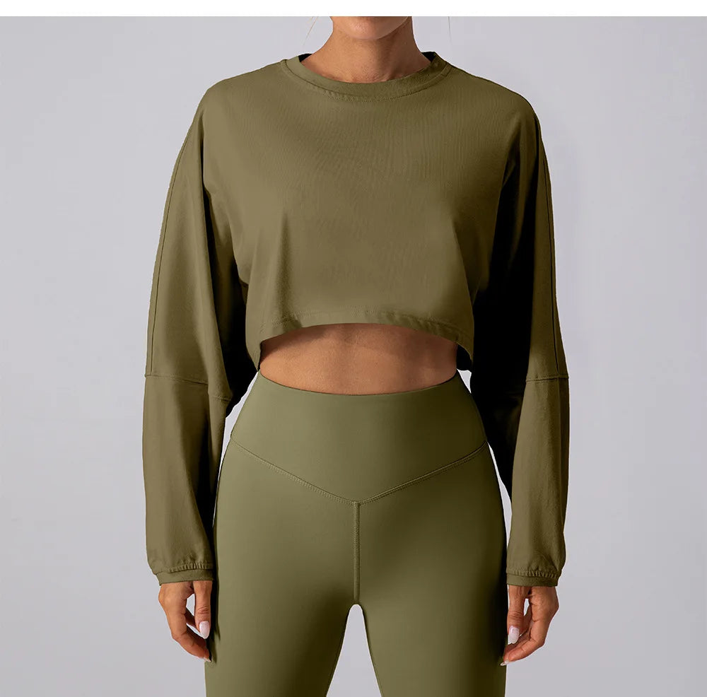 Womens Cropped Long Sleeve