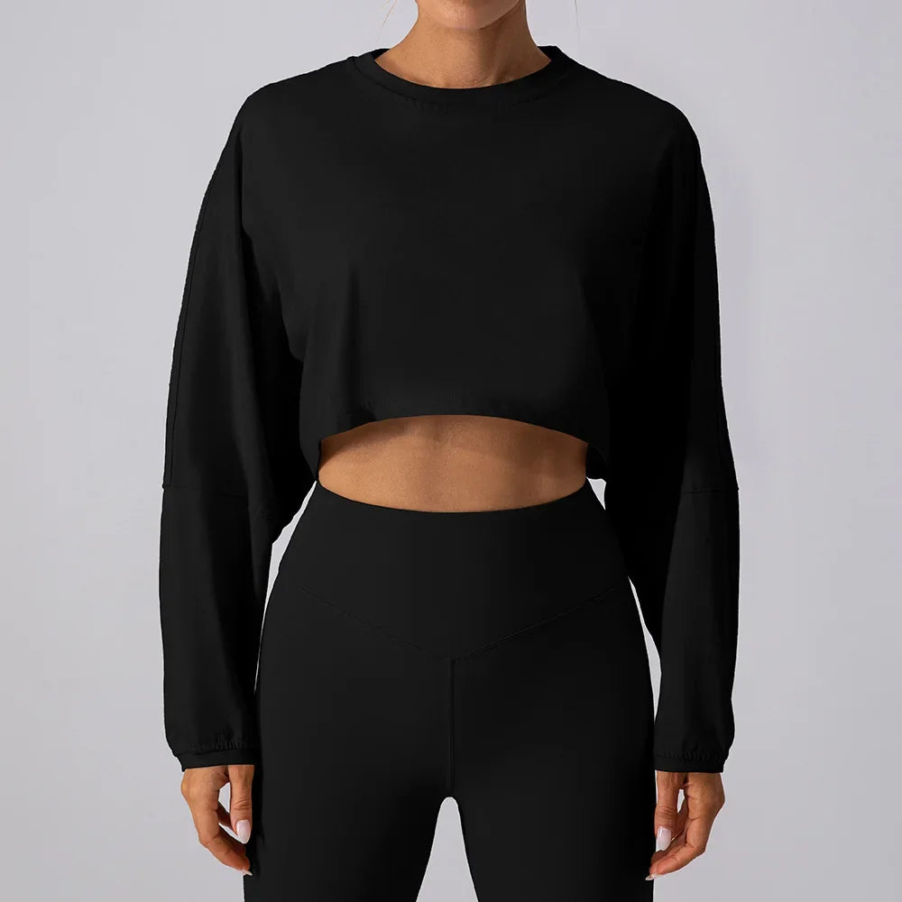 Womens Cropped Long Sleeve