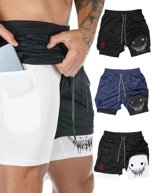 Mens 2 in 1 Running Shorts