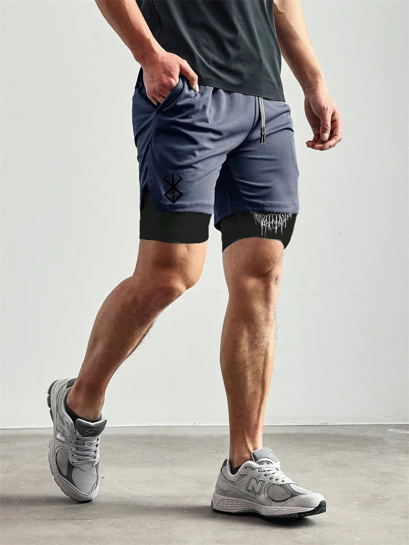 Mens 2 in 1 Running Shorts