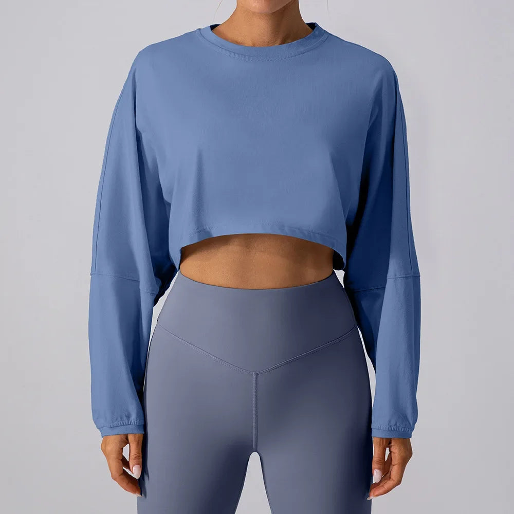 Womens Cropped Long Sleeve