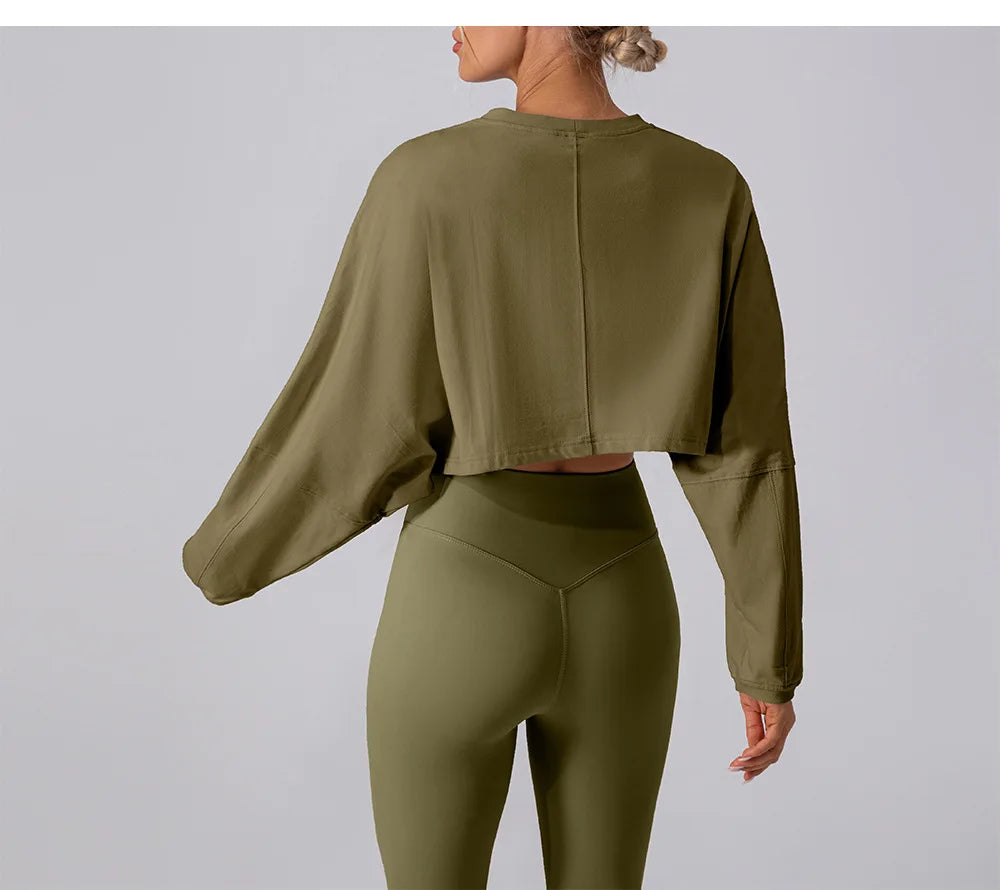 Womens Cropped Long Sleeve