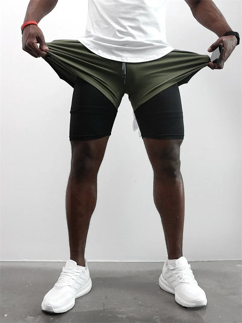 Mens 2 in 1 Running Shorts