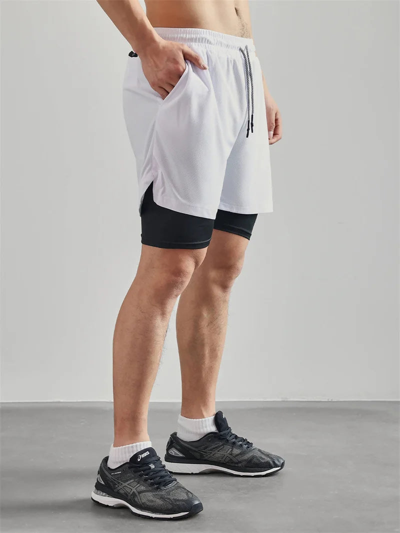 Mens 2 in 1 Running Shorts